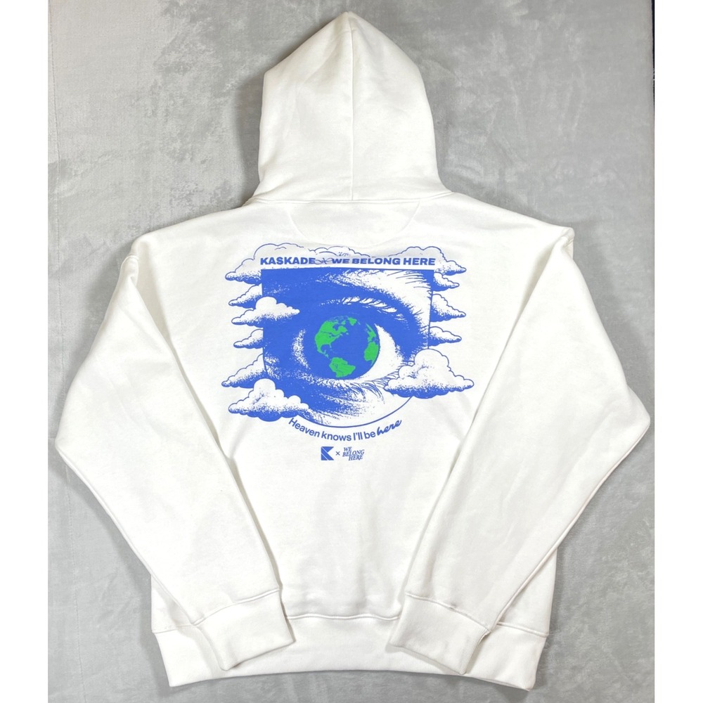 Kaskade x We Belong Here Hoodie Men XL White Graphic EDM Festival Rave Rare